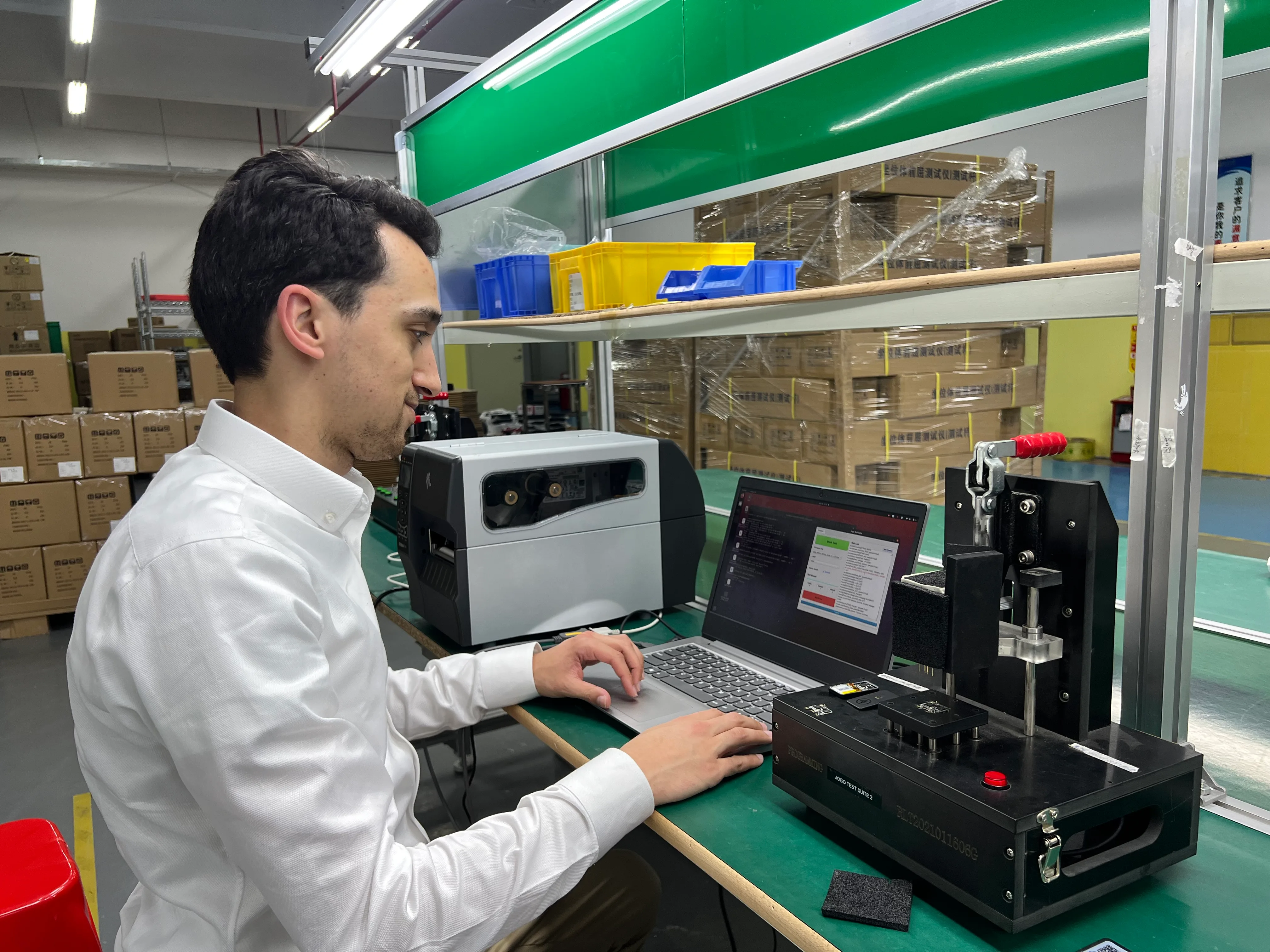 Setting up test infrastructure on the factory floor